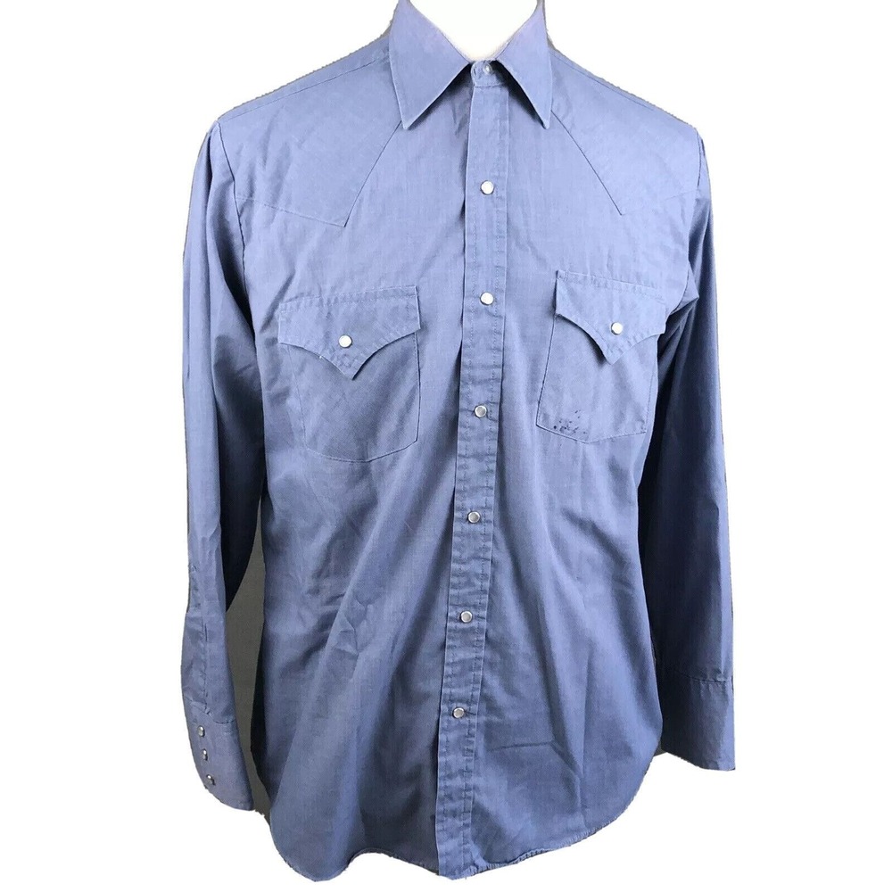 Plains Western Wear Cowboy Rodeo Shirt Size Medium Pearl Snaps Farm Rancher